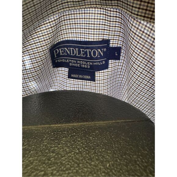 Pendleton Men’s Size Large L Button Down Long Sleeve Shirt Blue White - Picture 3 of 3